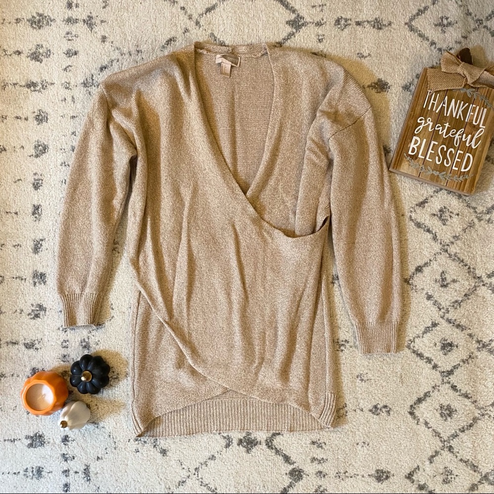 Forever 21 beige wrap sweater sz. S🌸🌸🌸